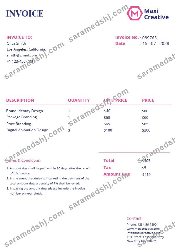 Creative Agency Invoice Template
